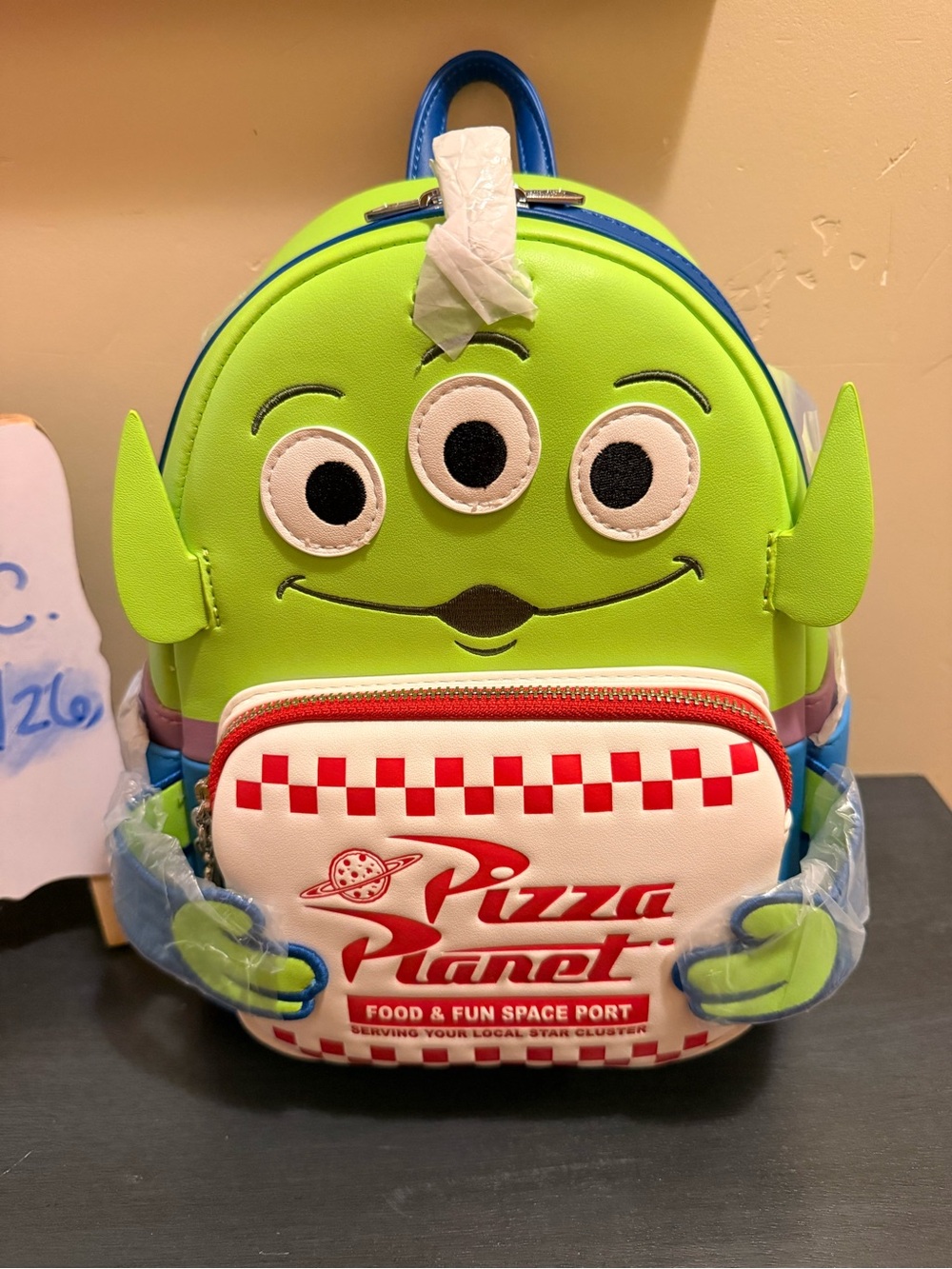 Pizza Planet Alien Mini Backpack - Green with White & Red Front Pocket